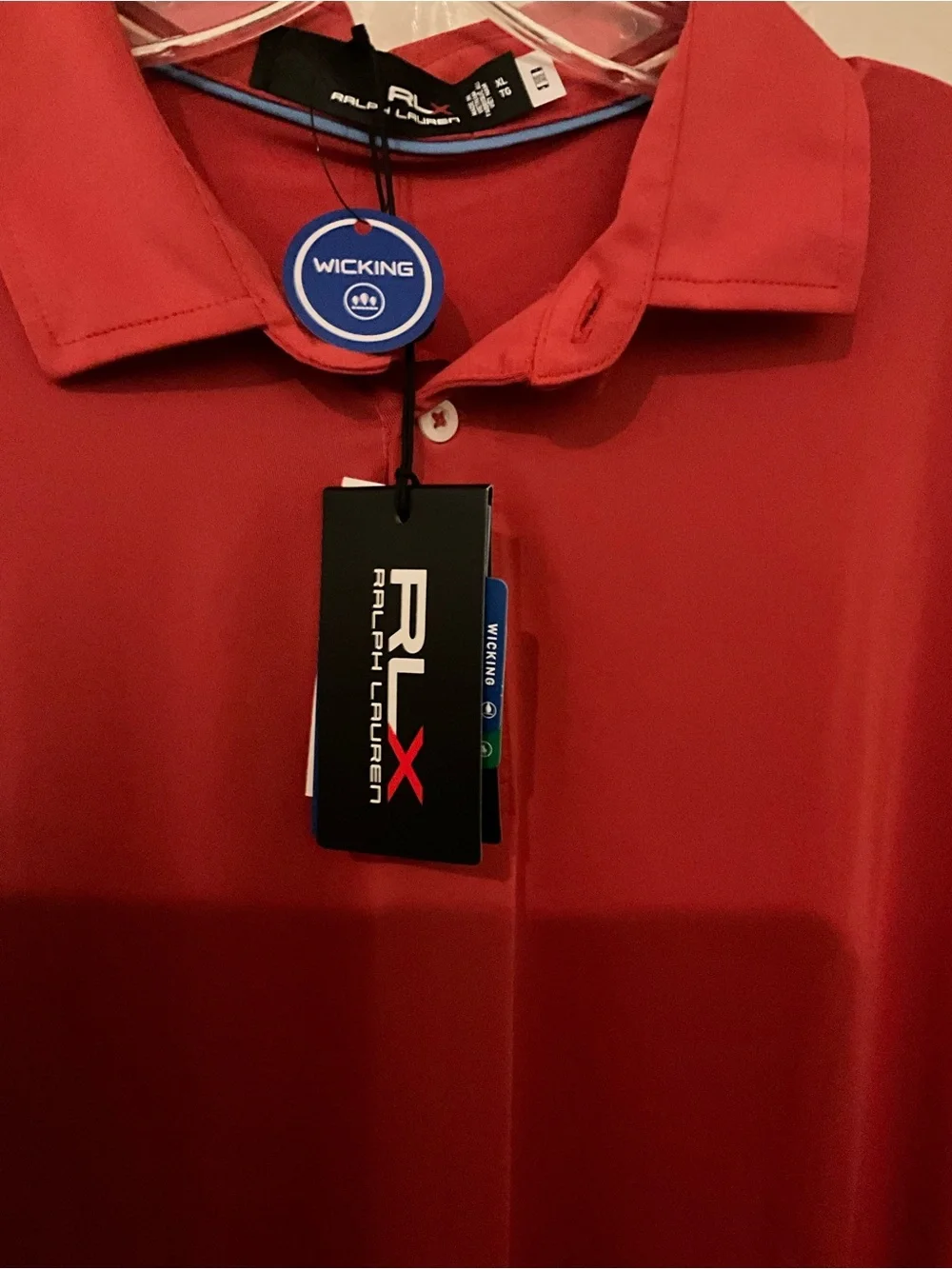 Ralph Lauren RLX Men's Bright Red Wicking Polo
